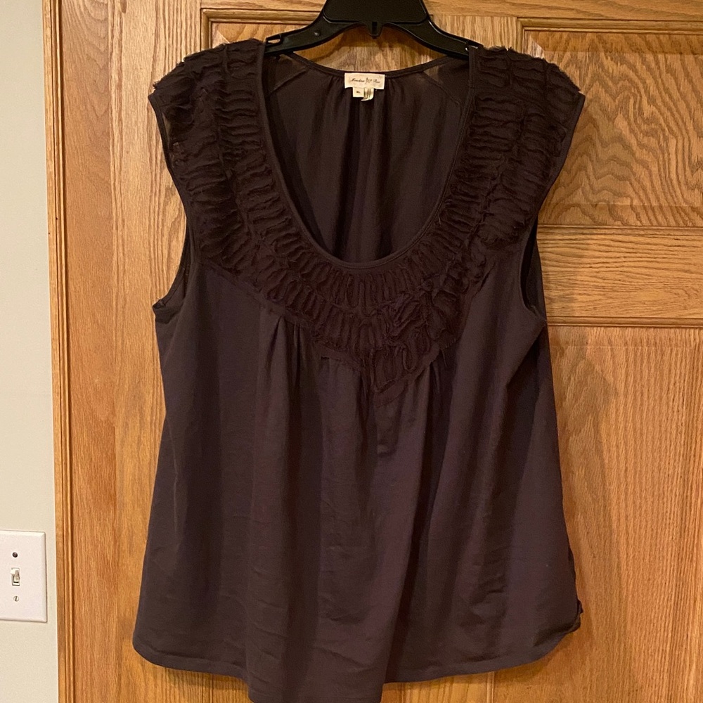 Anthropologie Meadow Rue Dark Gray Sleeveless Top